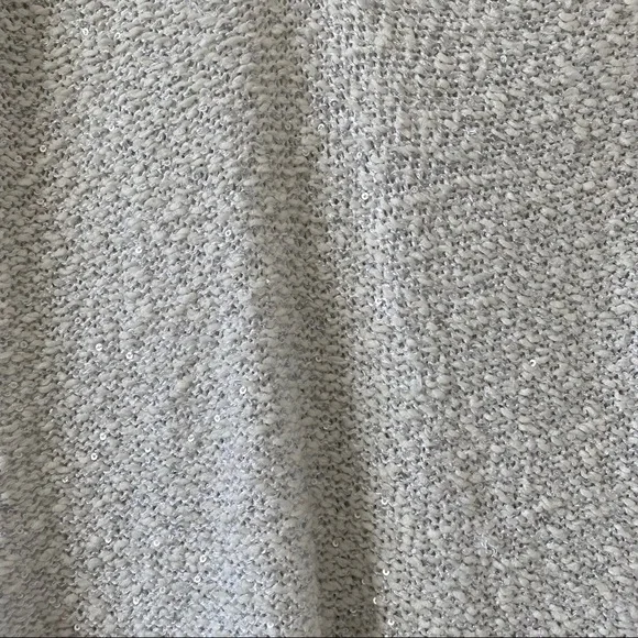 Orsay sparkly white fall sweater V-neck tight fit - Picture 4 of 13